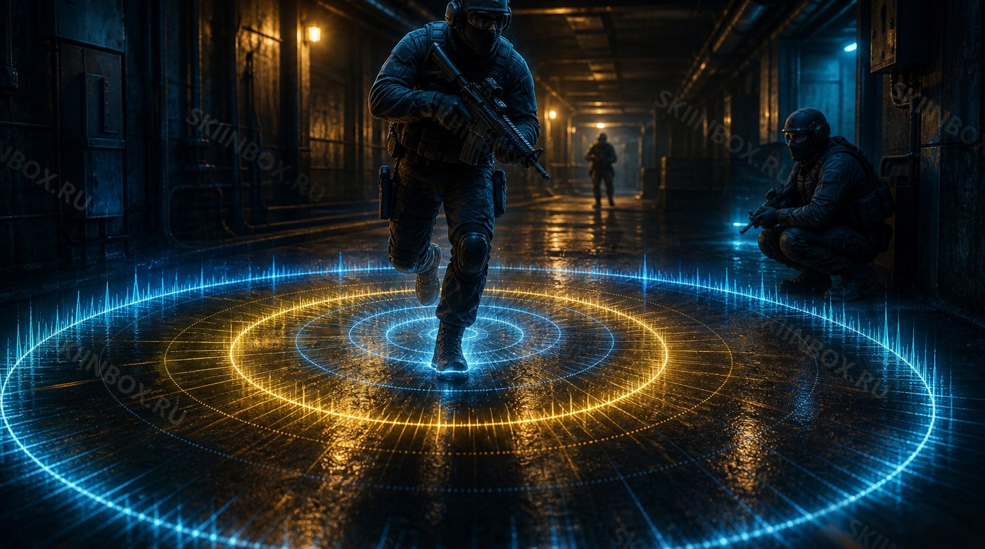 Слои звука шагов CS2: sprint, run, walk, crouch — дистанция информации
