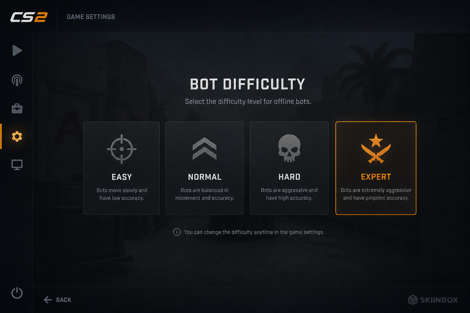 CS2 bot difficulty setting