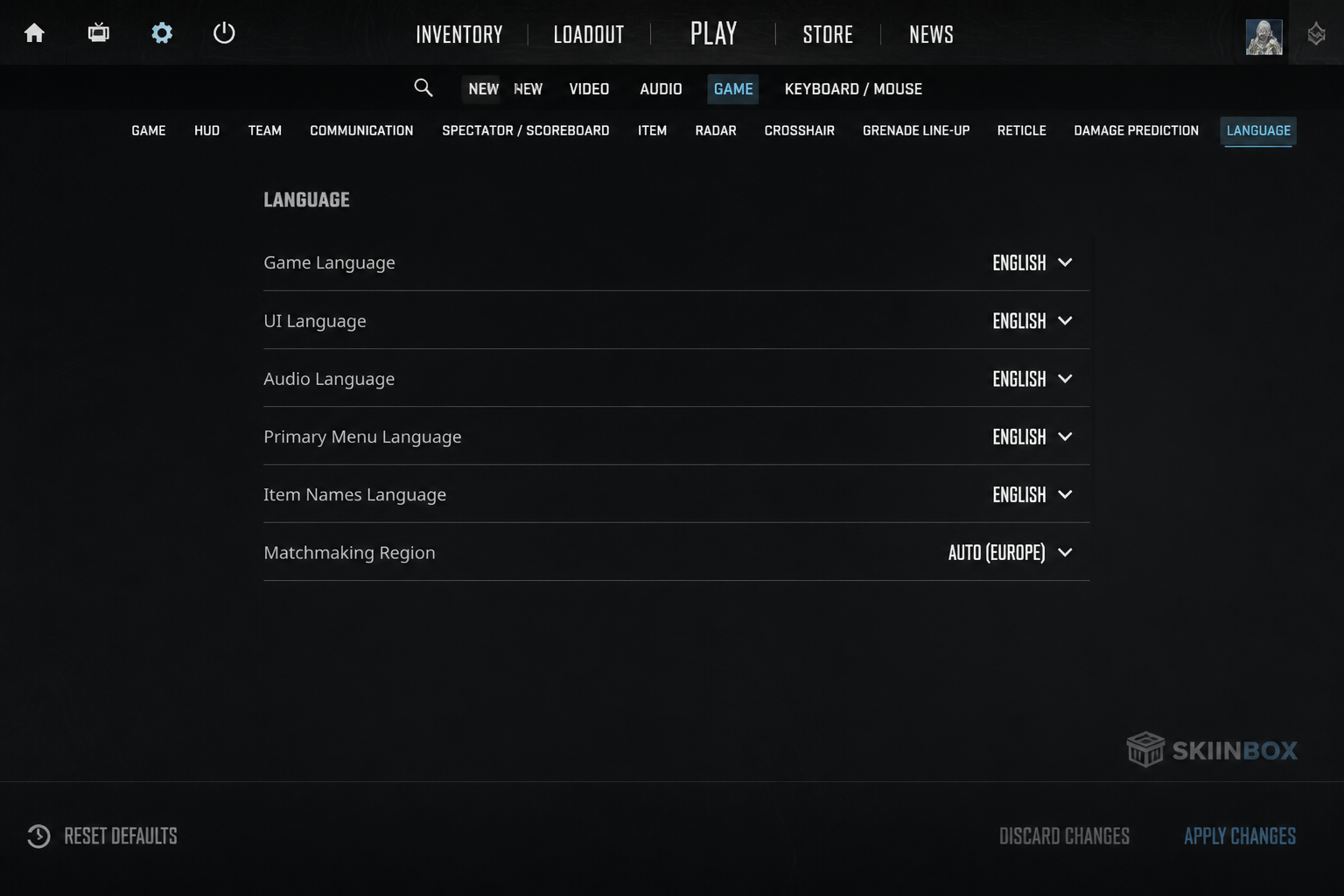 CS2 language setting