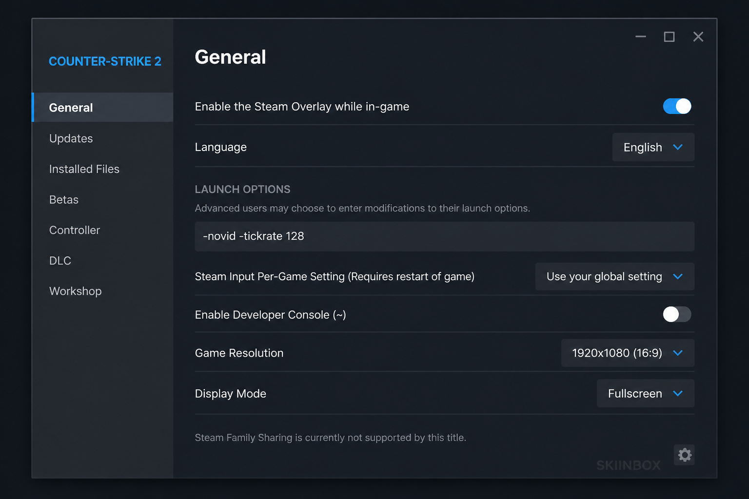 Steam CS2 properties