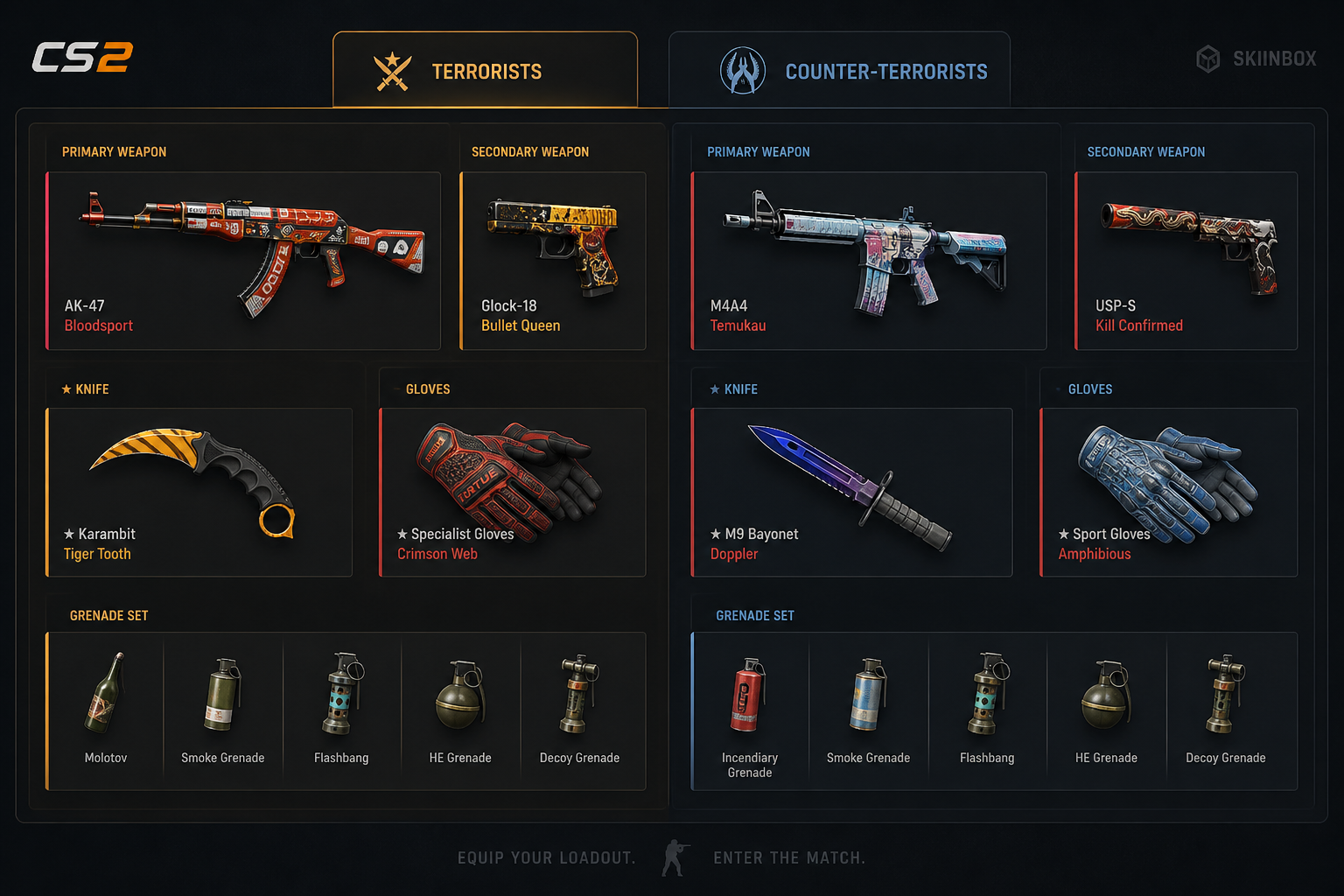 CS2 T CT loadout tabs
