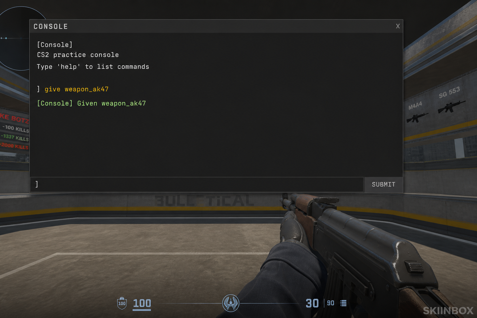 CS2 console give weapon command