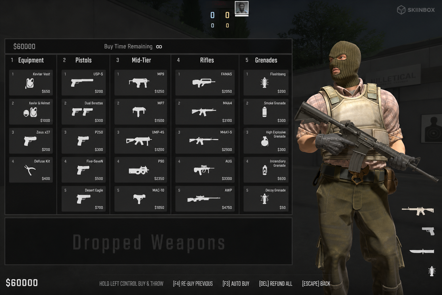 CS2 buy menu practice