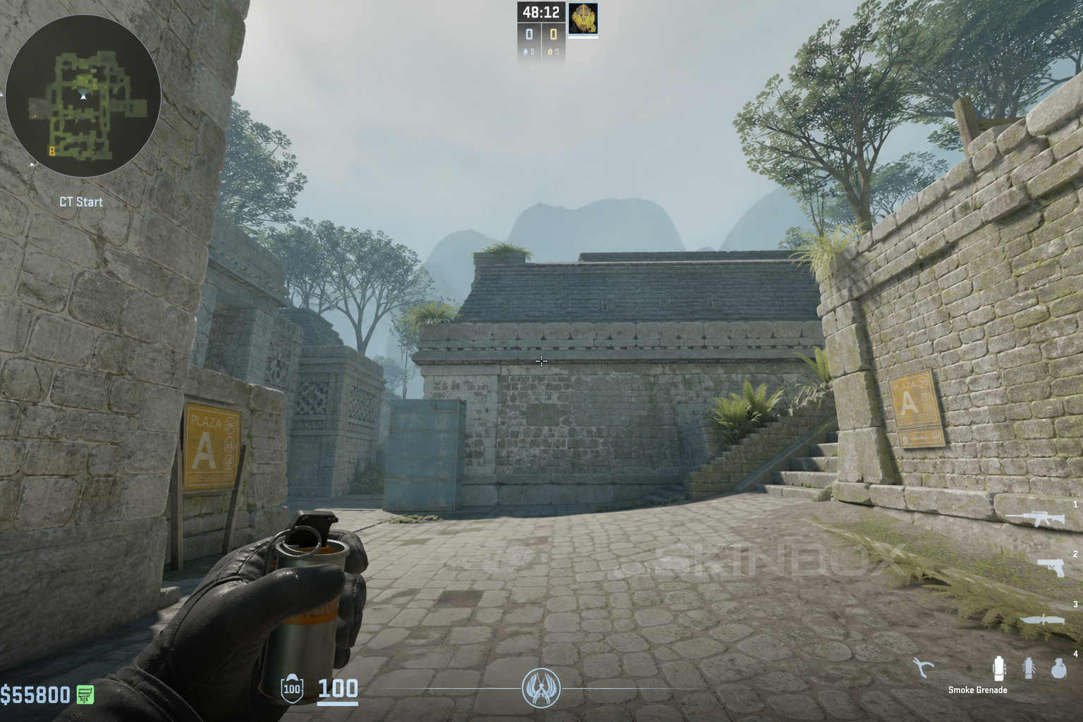 Ancient temple smoke from split aim