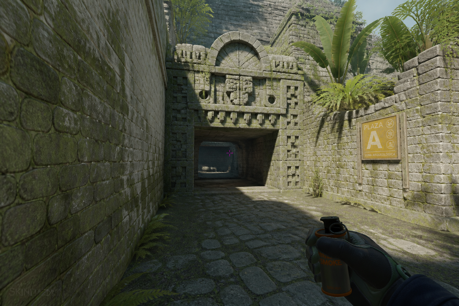Ancient tunnels smoke from ruins aim