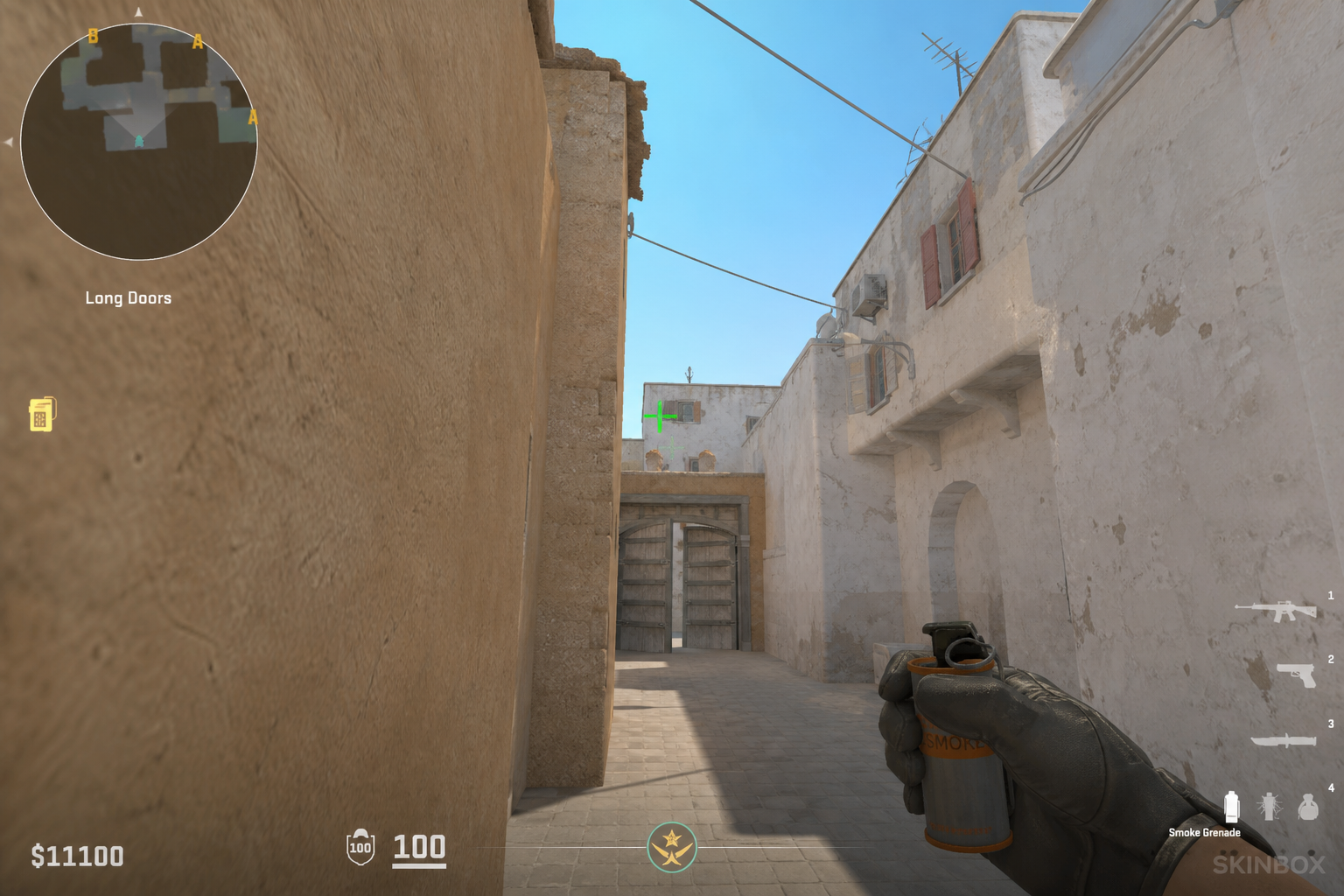 Dust2 CT long cutoff smoke aim
