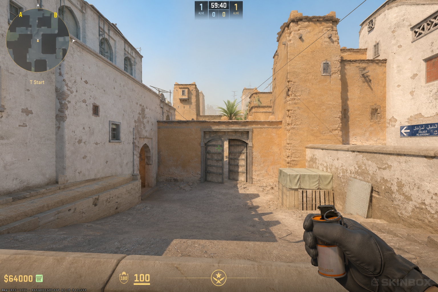 Dust2 mid doors smoke aim from T spawn