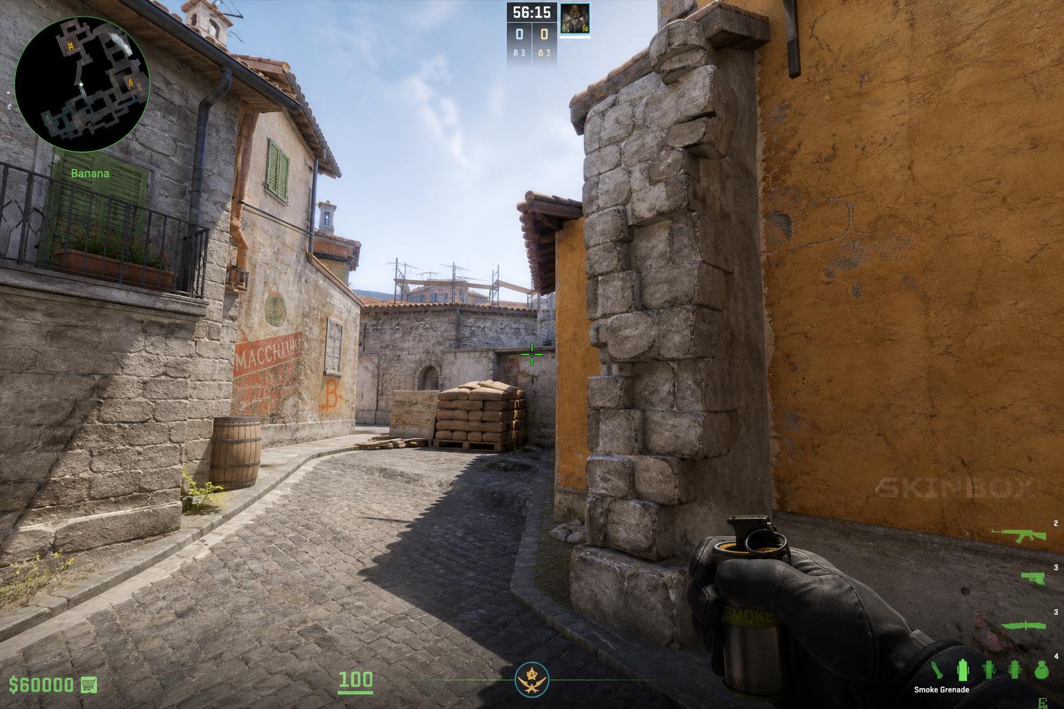 CS2 Inferno banana CT boost smoke aim