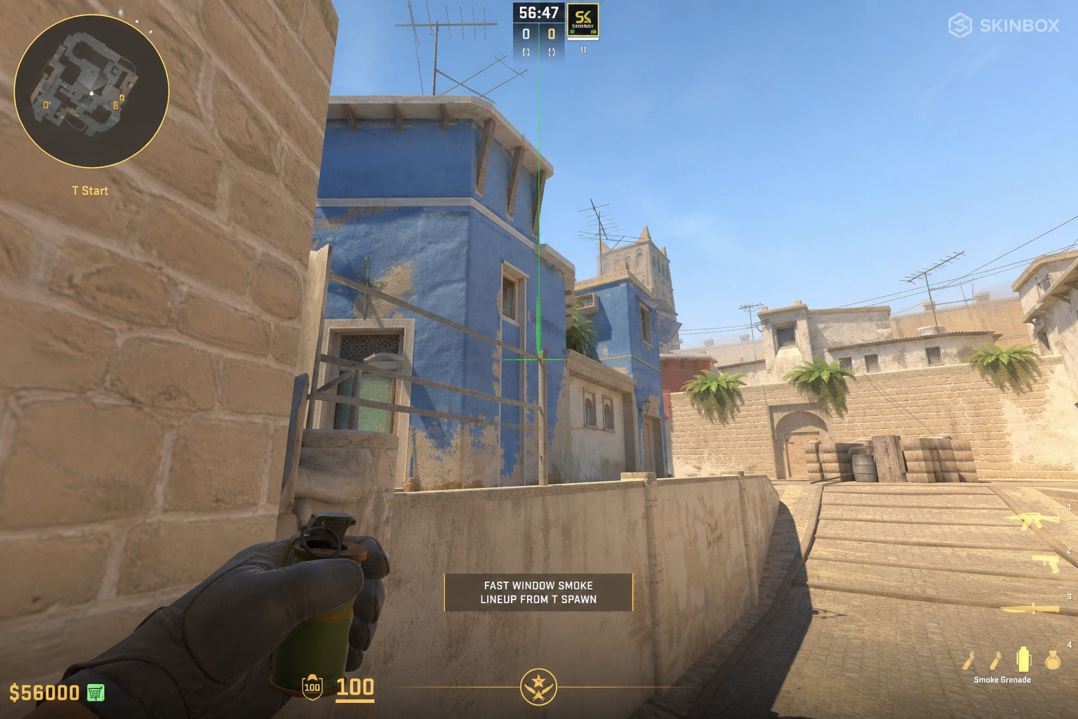 Mirage fast window smoke aim T spawn